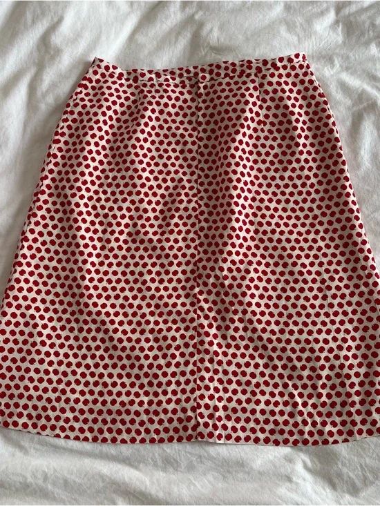 First On Japanese Fashion Apple Print A-Line Midi Skirt 🍎 - Picture 7 of 8